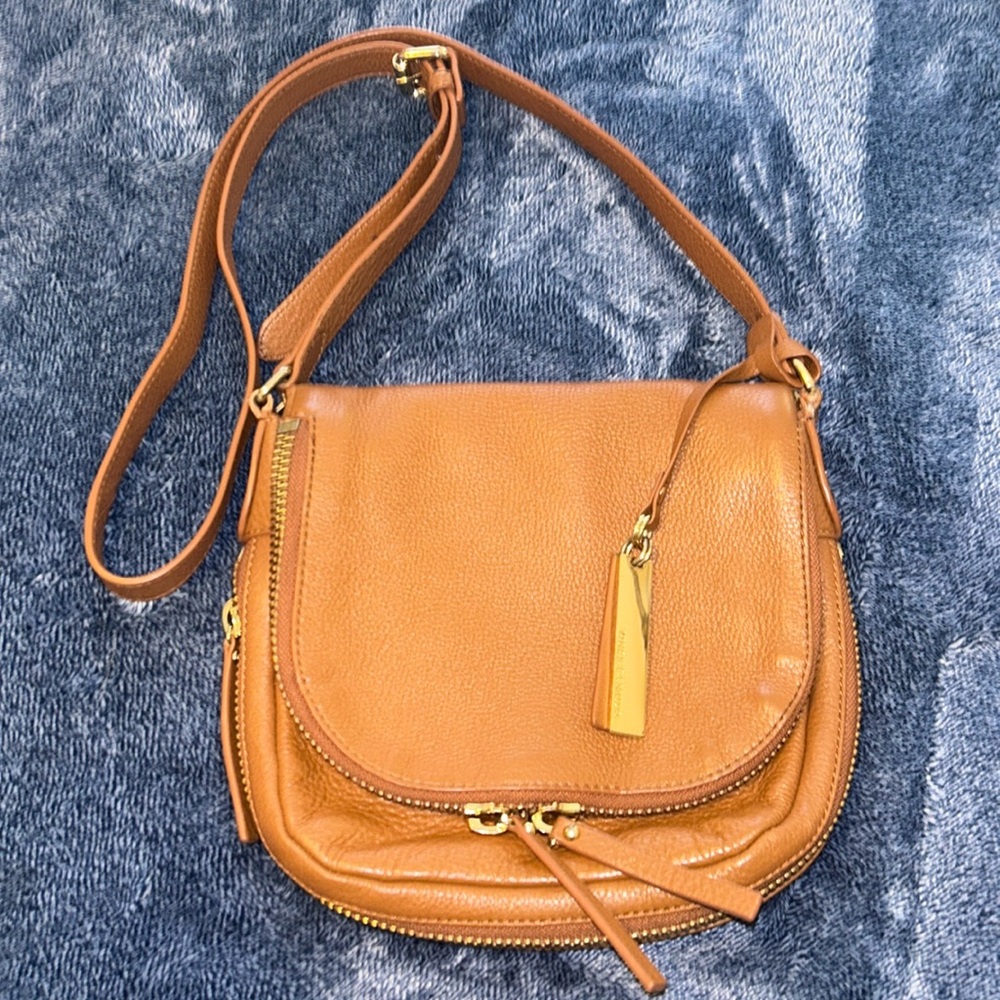 Tan/Brown Leather Crossbody Purse